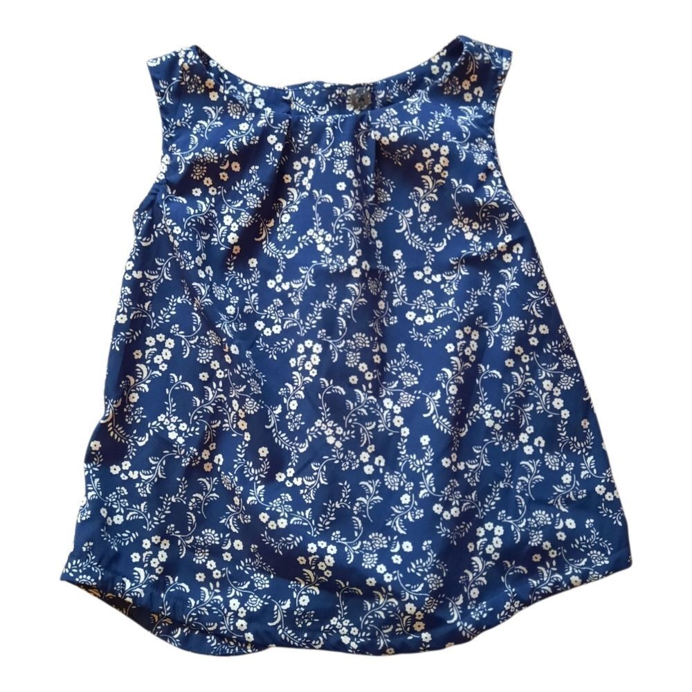 Old Navy Navy Blue Floral Kids Blouse